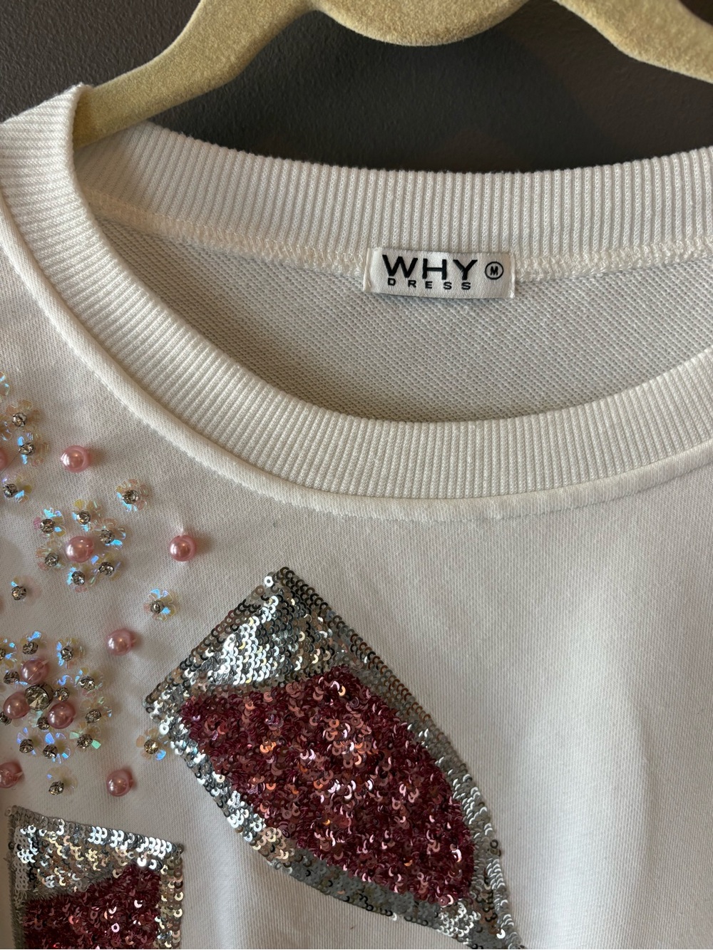 Champagne Glasses Embellished Sweatshirt - Medium - Picture 3 of 5